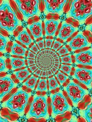 Colorful digital graphic kaleidoscope symmetry mandala style in laser light sunray trial pattern, Tie Dye , spiderweb art abstract background for art projects, banner, business,   card, 3D, template