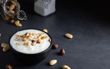 organic yoghurt with a mix of nuts