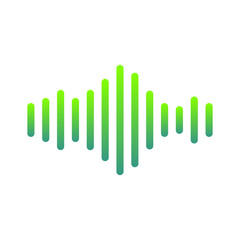 Radio wave or sound wave icon vector isolated, electric signal wave icon, sound wave vector icon