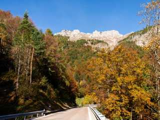 Landscape of the mountains around Levico Terme
