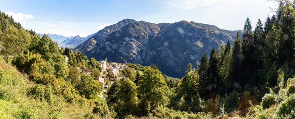 Landscape of the mountains around Levico Terme