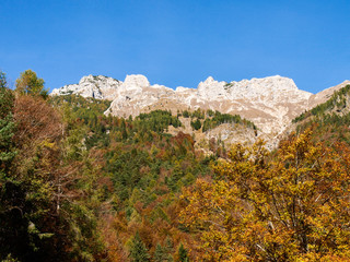 Landscape of the mountains around Levico Terme