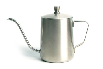 Coffee drip kettle on white background isolated.