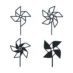 pinwheel Windmill toytemplate color editable. apple fruit symbol vector sign isolated on white background illustration for graphic and web design.