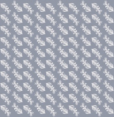 Seamless abstract floral pattern. Stylish nordic print for textile/fabric. Feather shapes