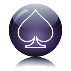 Spade glass button vector illustration