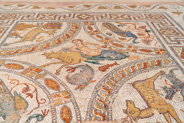 Anccient mosaic tiled floor.
