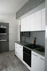 Scandinavian, White Kitchen. Minimalist, Clean Kitchen Design. Nordic interior design and architecture.