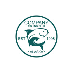 Fishing Club Emblem Logo Design