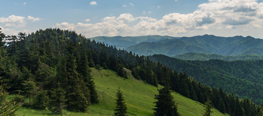 springtime Velka Fatra mountains from Tlsta hill in Slovakia