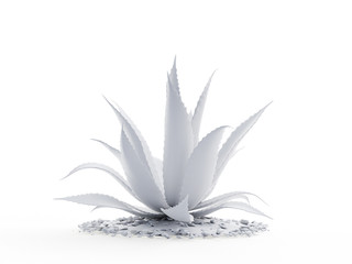 3d rendered object illustration of an abstract white plant