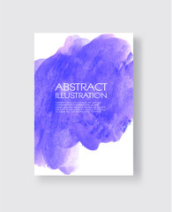 Vector card with watercolor blot. Abstract cards with hand drawn blots.