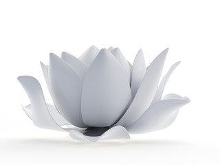 3d rendered object illustration of an abstract white lotus flower