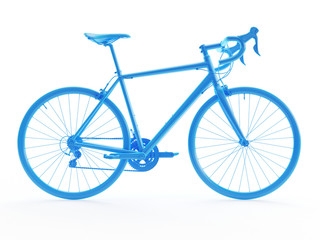 3d rendered object illustration of an abstract blue race bike