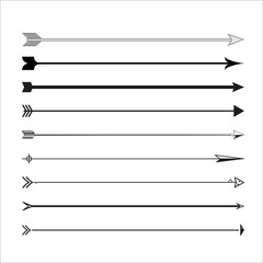 Set of arrows. Design element for poster, flyer, card, banner. Vector illustration