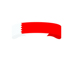 Bahrain flag. National flag of Bahrain on pole vector 