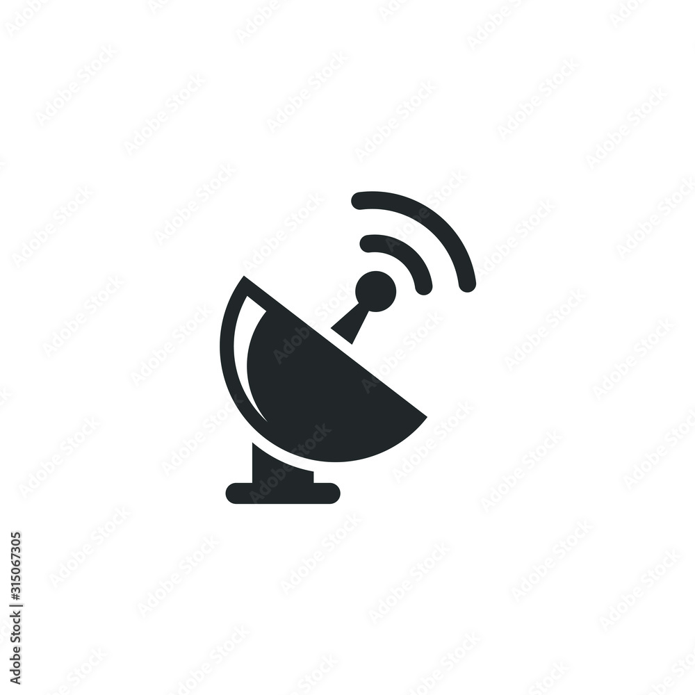 Aufkleber satellite icon template color editable. apple fruit symbol vector sign isolated on white background 