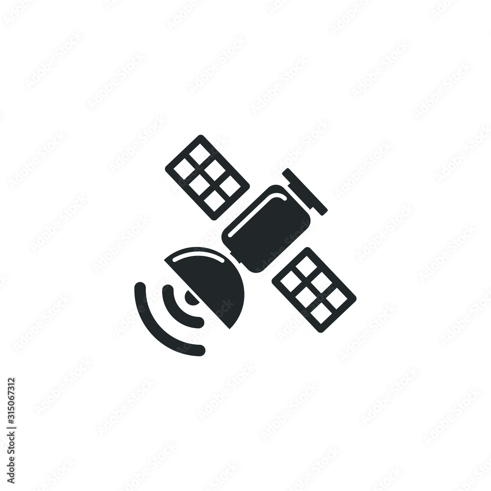 Aufkleber satellite icon template color editable. apple fruit symbol vector sign isolated on white background 