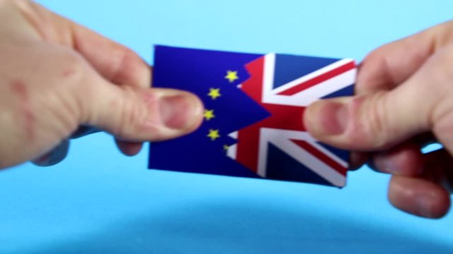 European Union and Union Jack Flags