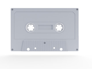 3d rendered object illustration of an abstract white cassette
