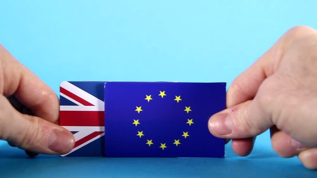 European Union and Union Jack Flags