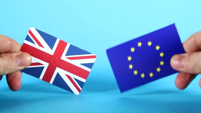 European Union and Union Jack Flags