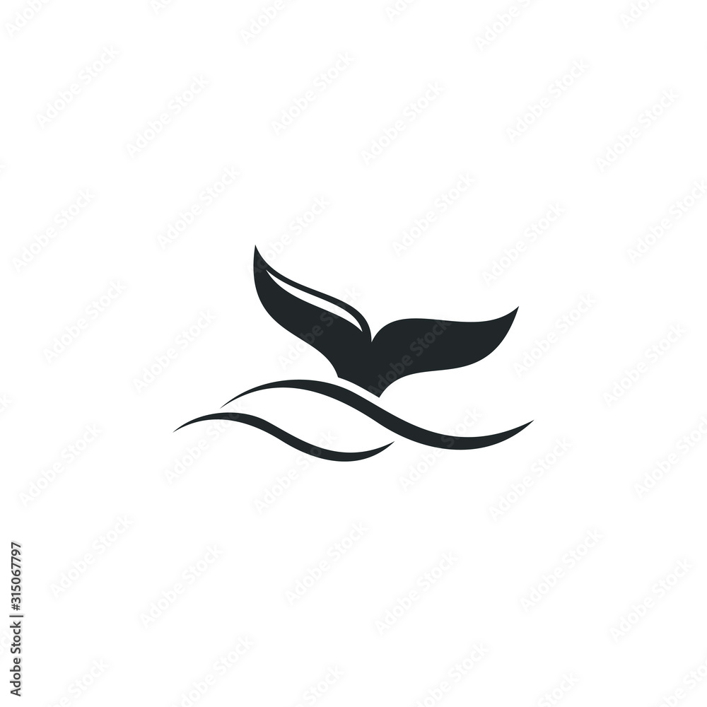 Aufkleber whale tail template color editable. whale tail symbol vector sign isolated on white background illus