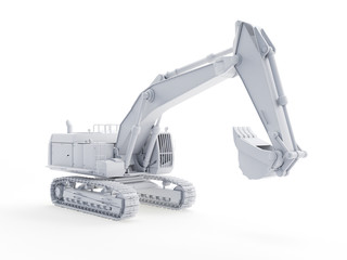 3d rendered object illustration of an abstract white excavator © Sebastian Kaulitzki