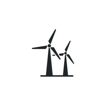 Wind Power Icon Template Color Editable. Wind Turbine Symbol Vector Sign Isolated On White Background Illustration For Graphic And Web Design.