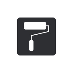 Paint Roller Icon. Flat vector illustration. EPS10. black icon.
