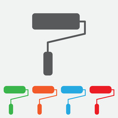Paint Roller Icon. Flat vector illustration. EPS10. color icon.