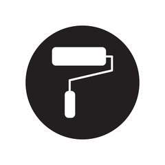 Paint Roller Icon. Flat vector illustration. EPS10. black icon.