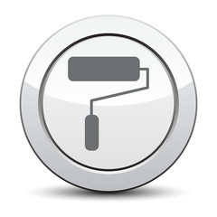 Paint Roller Icon. Flat vector illustration. EPS10. grey icon.