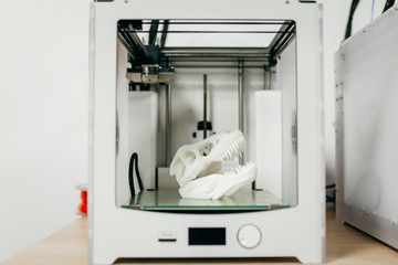 Electronic three dimensional plastic printer during work