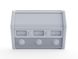 3d rendered object illustration of an abstract white radio