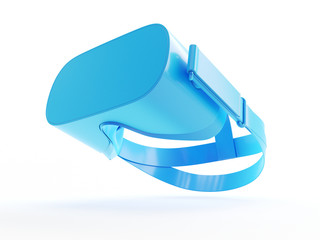 3d rendered object illustration of an abstract blue vr headset