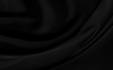 Black gray satin dark fabric texture luxurious shiny that is abstract silk cloth background with patterns soft waves blur beautiful.