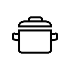 Stew pan icon on white background.