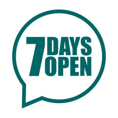green vector banner seven days open