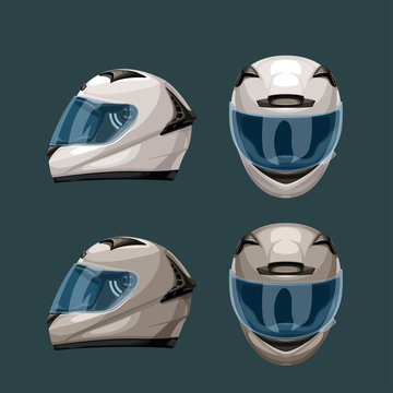racing helmets set on blue