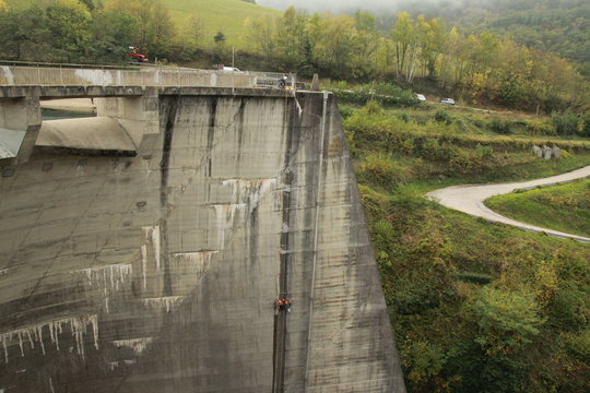 Paroie du barrage de Soulage &agrave; Saint Chamond
