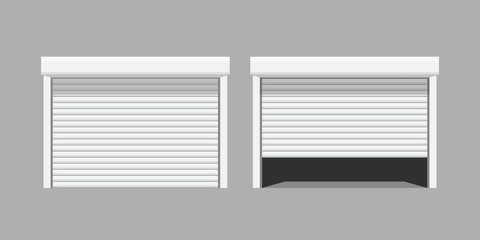 white garage doors on grey baclground