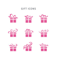 Set of gift icons. Vector isolated objects