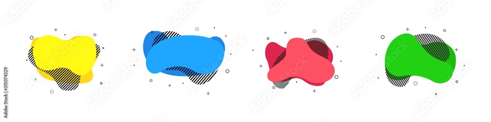 Poster abstract liquid colorful vector shape isolated on white background. flat geometric shapes. dynamical