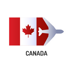 Flag of Canada color line icon. Airline network. International flights. Popular tourist destination. Pictogram for web page, mobile app, promo. UI UX GUI design element. Editable stroke.