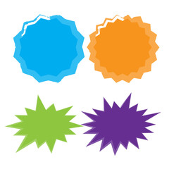 Set of vector starburst, sunburst badges. Starburst isolated icons set