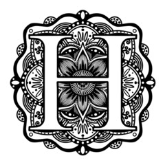 VECTOR LETTER. VECTOR MANDALA