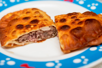 two halves of meat pie
