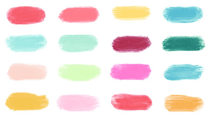 Colorful pastel watercolor splash set for your design, vector.