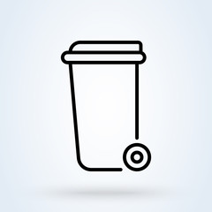 Wheelie bin line Simple modern icon design illustration.